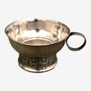 Timbale de baptême en métal argenté
