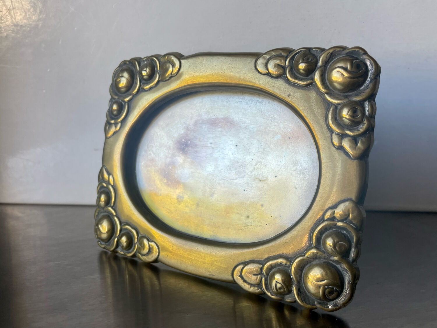 Art nouveau brass picture frame