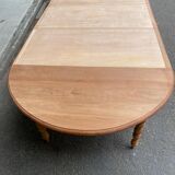 Table à manger ronde extensible à volets Louis Philippe XXème rénovée 260cm
