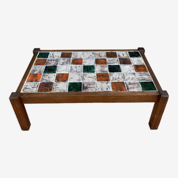 Wood and ceramic coffee table