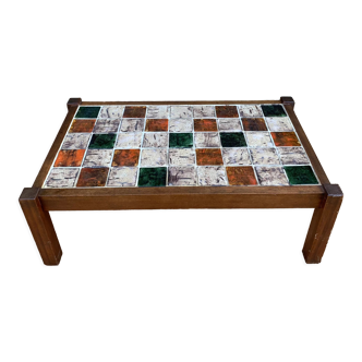 Wood and ceramic coffee table