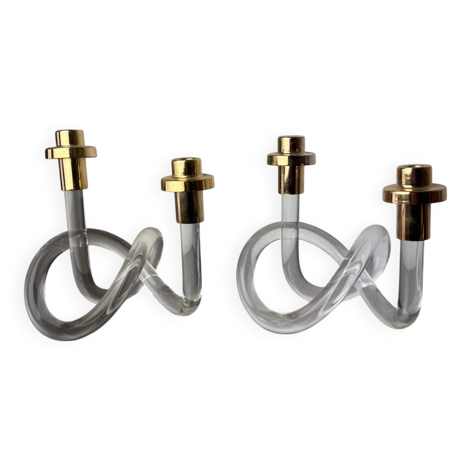 Pair of pretzel candlelabras by Dorothy Thorpe