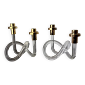 Pair of pretzel candlelabras by Dorothy Thorpe
