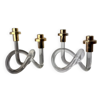 Pair of pretzel candlelabras by Dorothy Thorpe