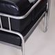 Restored black bauhaus sofa, high-quality leather, chrome-plated steel, 1930s