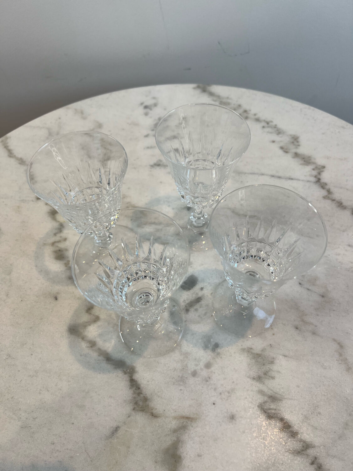 Set of 4 crystal stem glasses