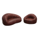 Canapé et fauteuil en cuir Pangolin par Egg Designs