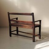 Solid wood cantou bench, Popular Art, 19th century