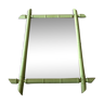 Miroir en rotin vert vintage
