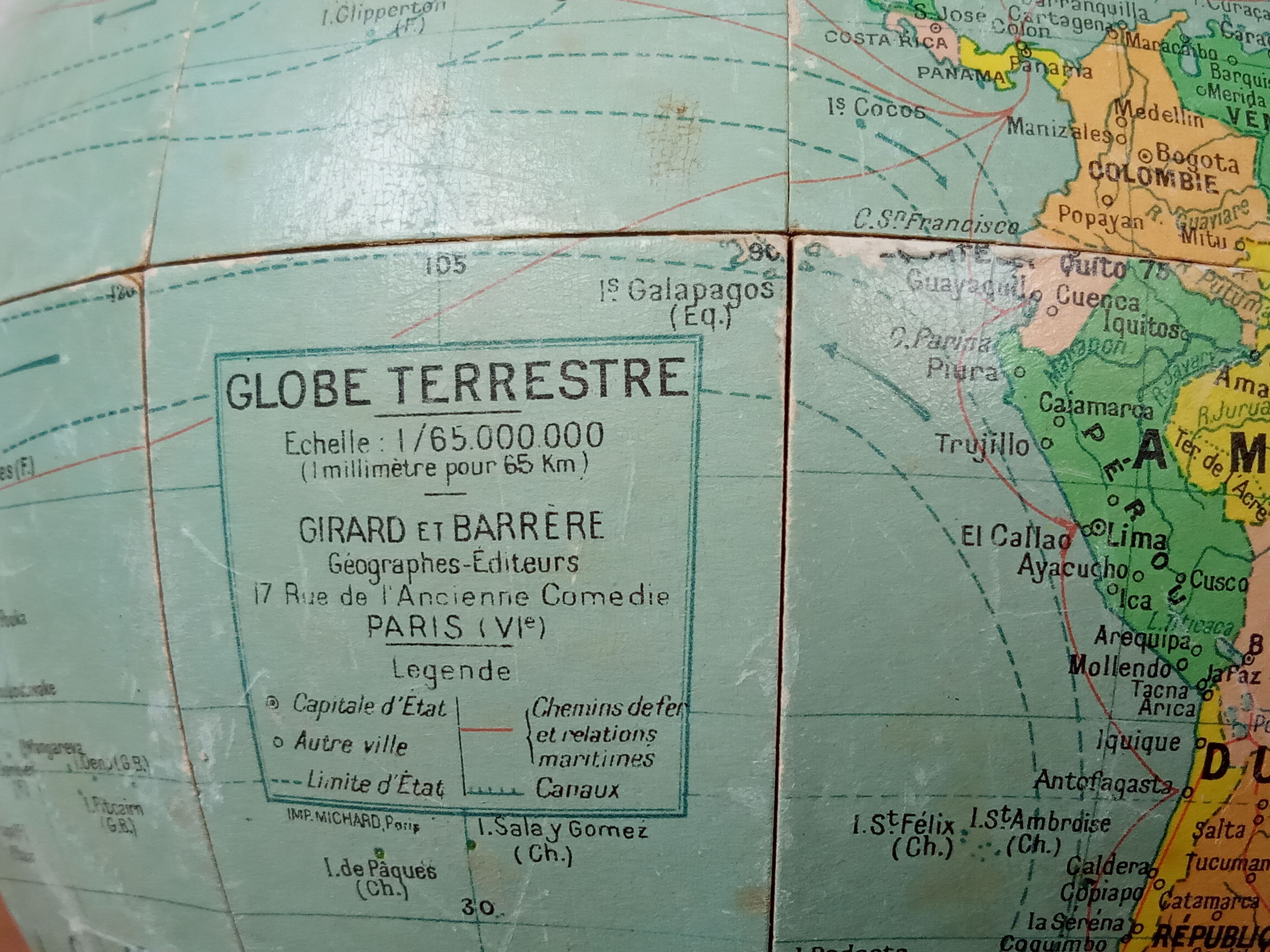 Girard and Barrère world map 60s