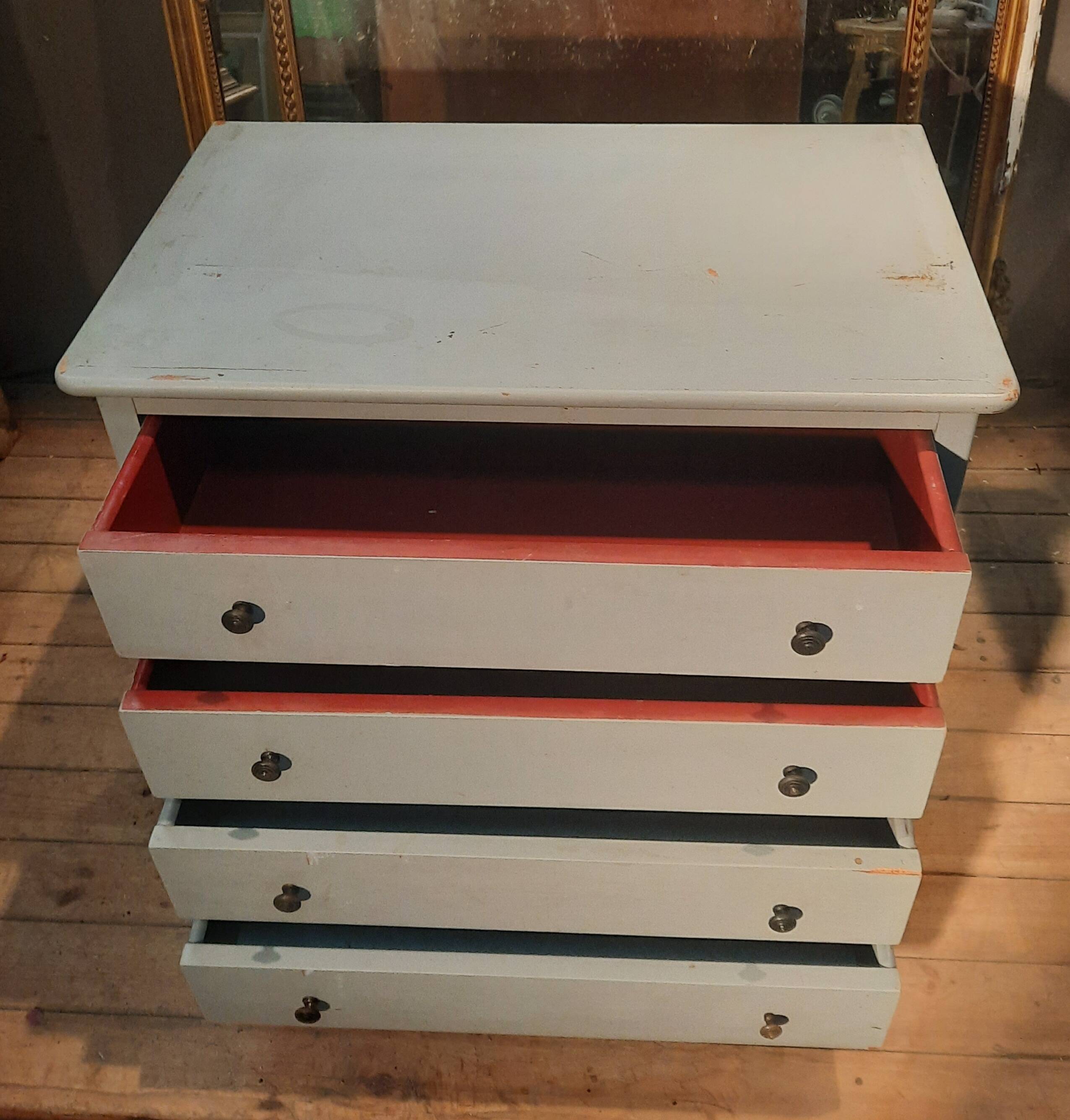 Louis Philippe style painted wooden chest of drawers