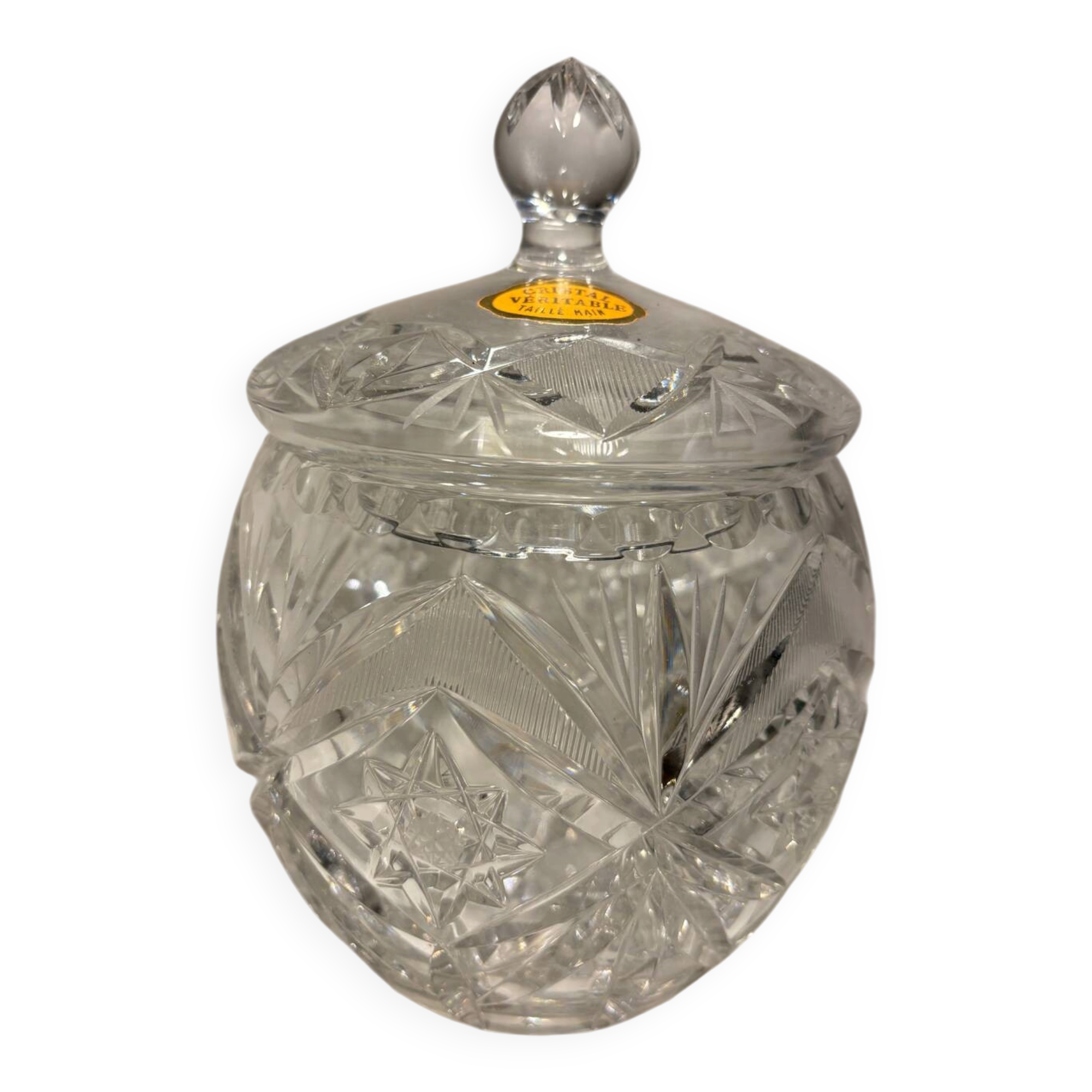 Bonbonnière en cristal ciselé