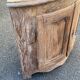 19th-century patinated pine corner buffet from England with shelves.
