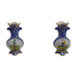 Paire de vases en faïence de quimper - fin xixe