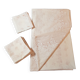 Set of 1 tablecloth and 10 powder pink towels
