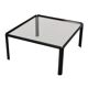 Square glass coffee table, Italian design, 1970s, made in Italy