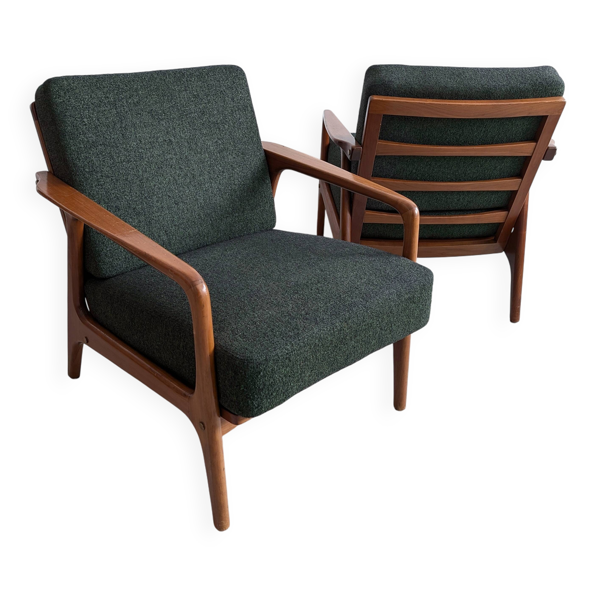 Forest Green Midcentury Armchairs 1960s
