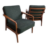 Fauteuils vert forêt du milieu du siècle des années 1960