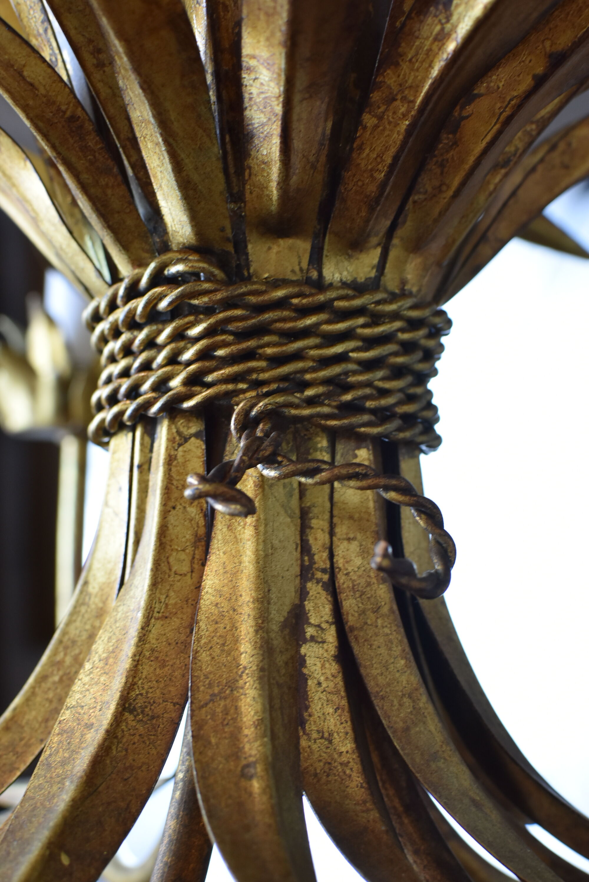 Wheat ear golden chandelier 5 branches.