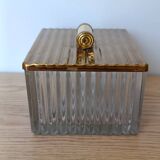 Vintage decorative box in ribbed glass – 1960s/70s