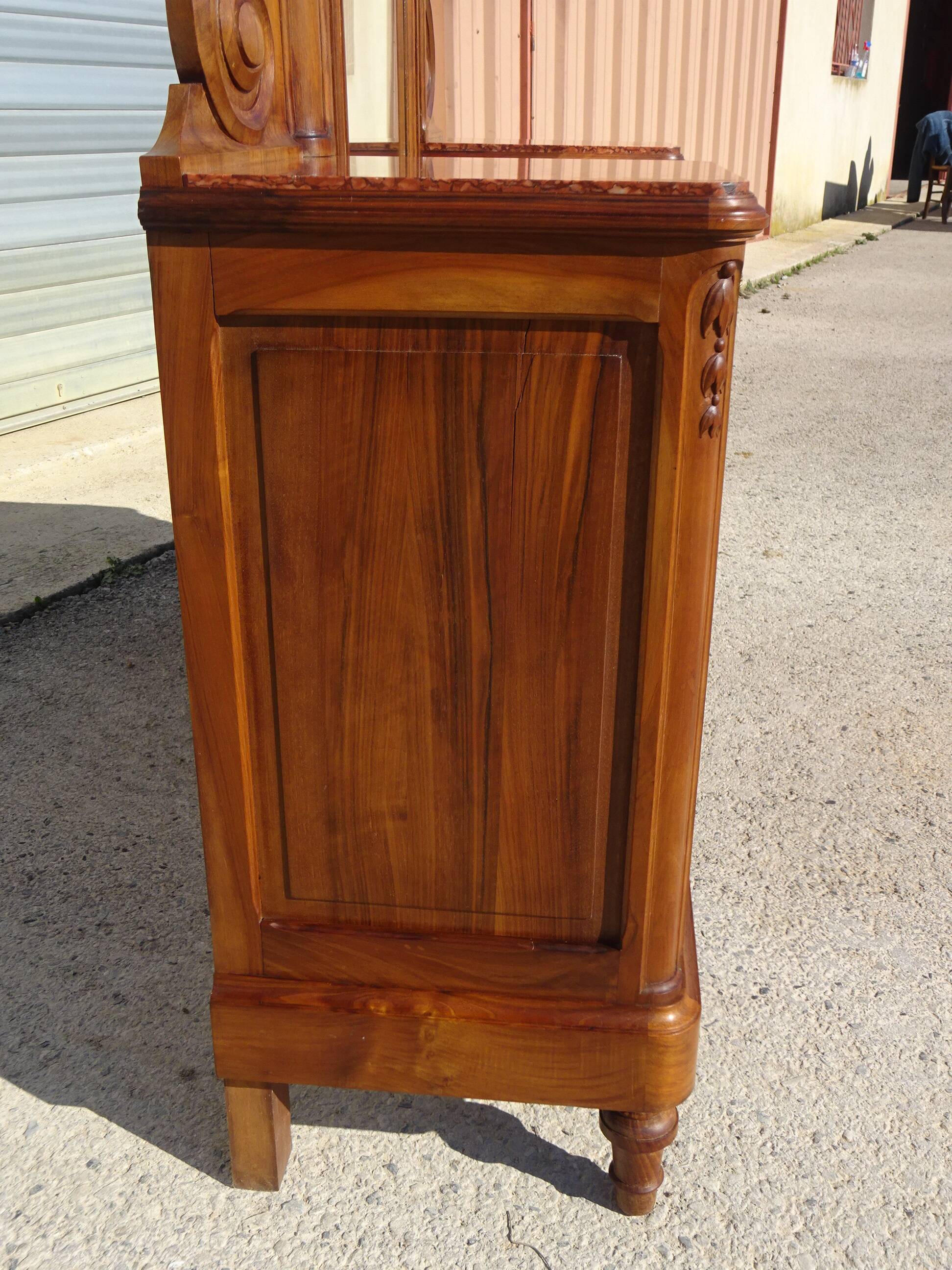 Antique walnut dressing table, Louis XVI style