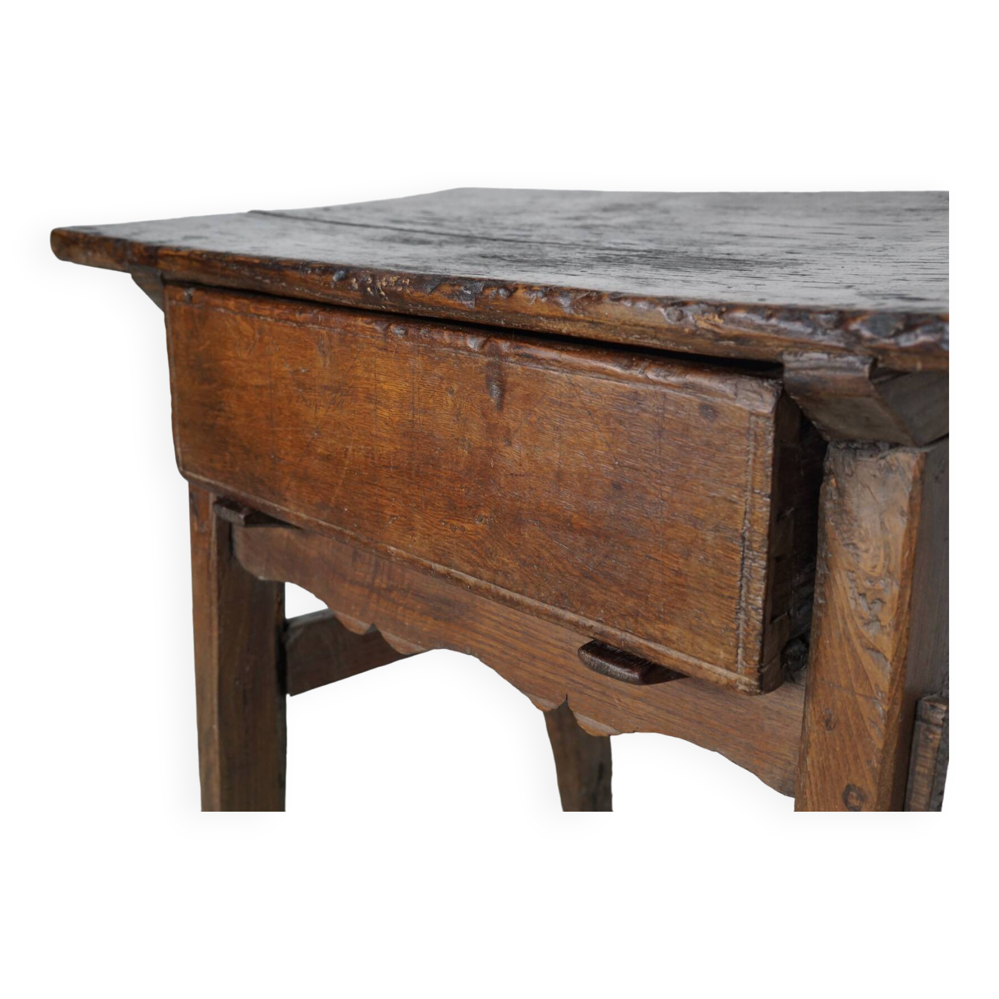 Antique Spanish Rustic Chestnut Side Table/Console, 18th Century