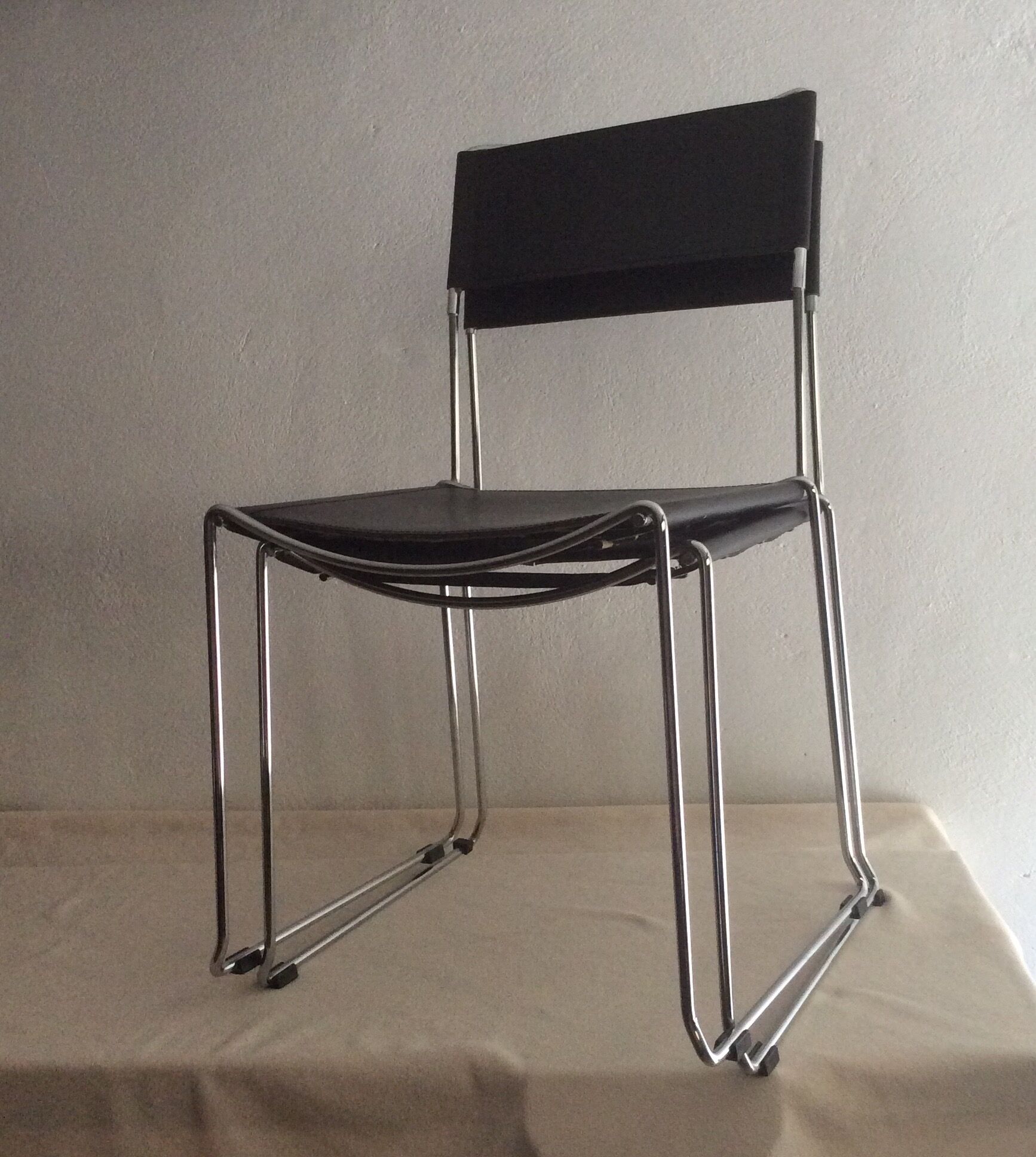 Leather and chrome chair