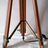 Wooden tripod lamp