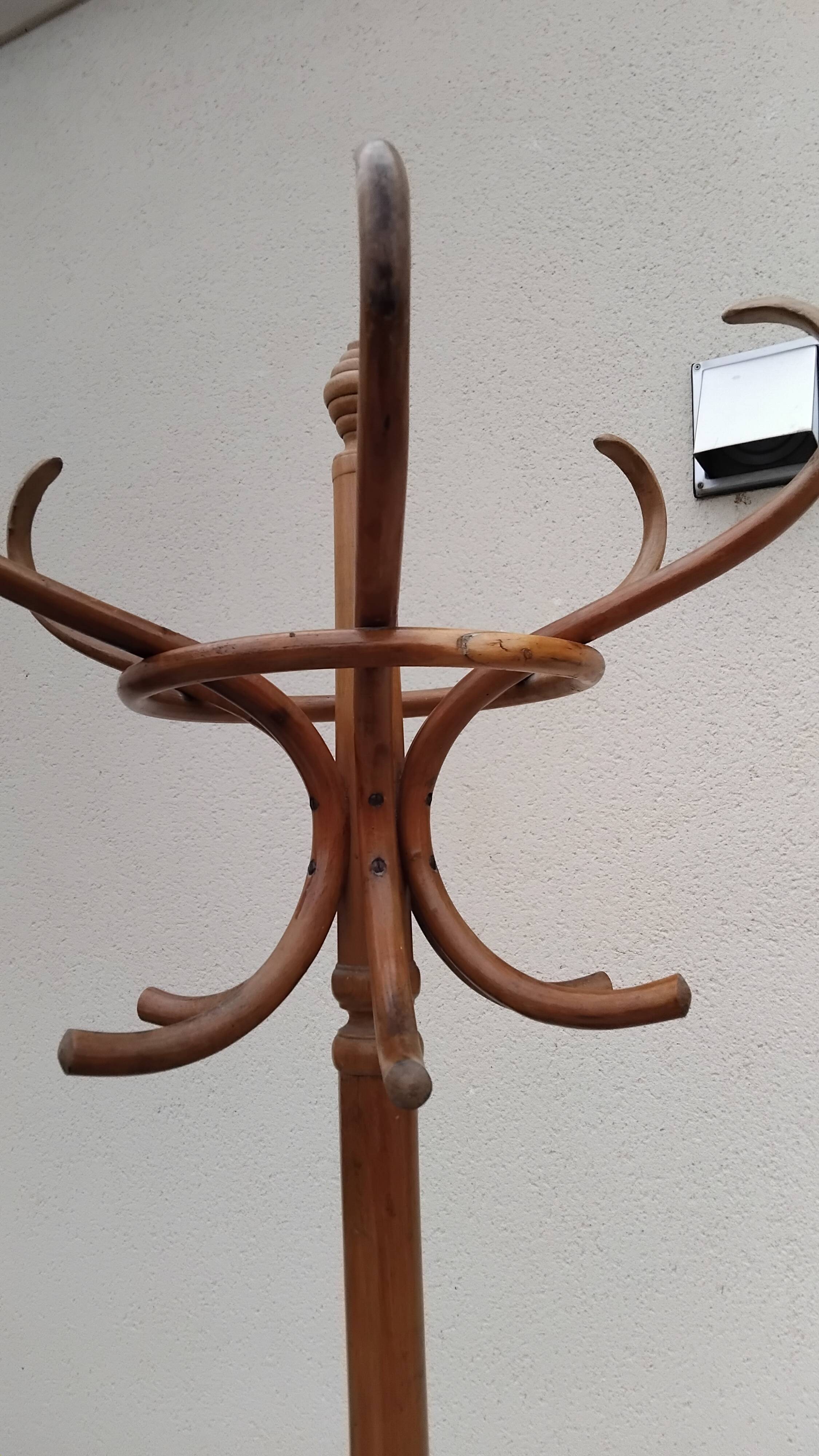 Antique parrot coat rack signed THONET