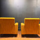 Pair of vintage mustard yellow armchairs – 1970s design