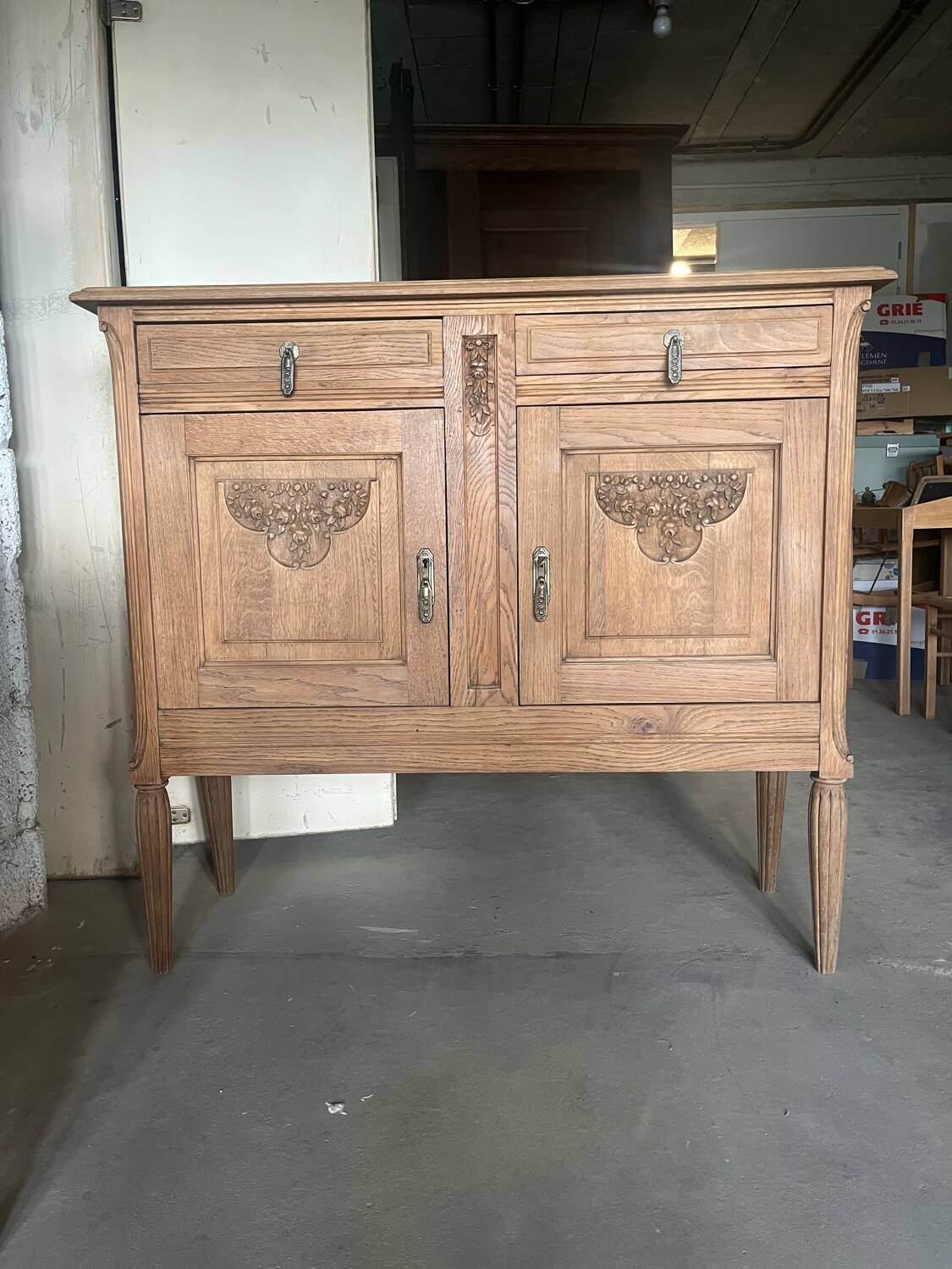 Carved oak sideboard