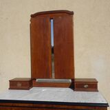 Ancien miroir triptyque en chêne