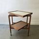 Mid Century Vintage Teak Drinks Trolley Bar Cart Removable Trays 1960s