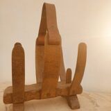 Review door organic form in wood and leather