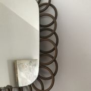 Miroir vintage en rotin 32x40 cm