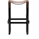 Pair of metal brown and black stools without a backrest.