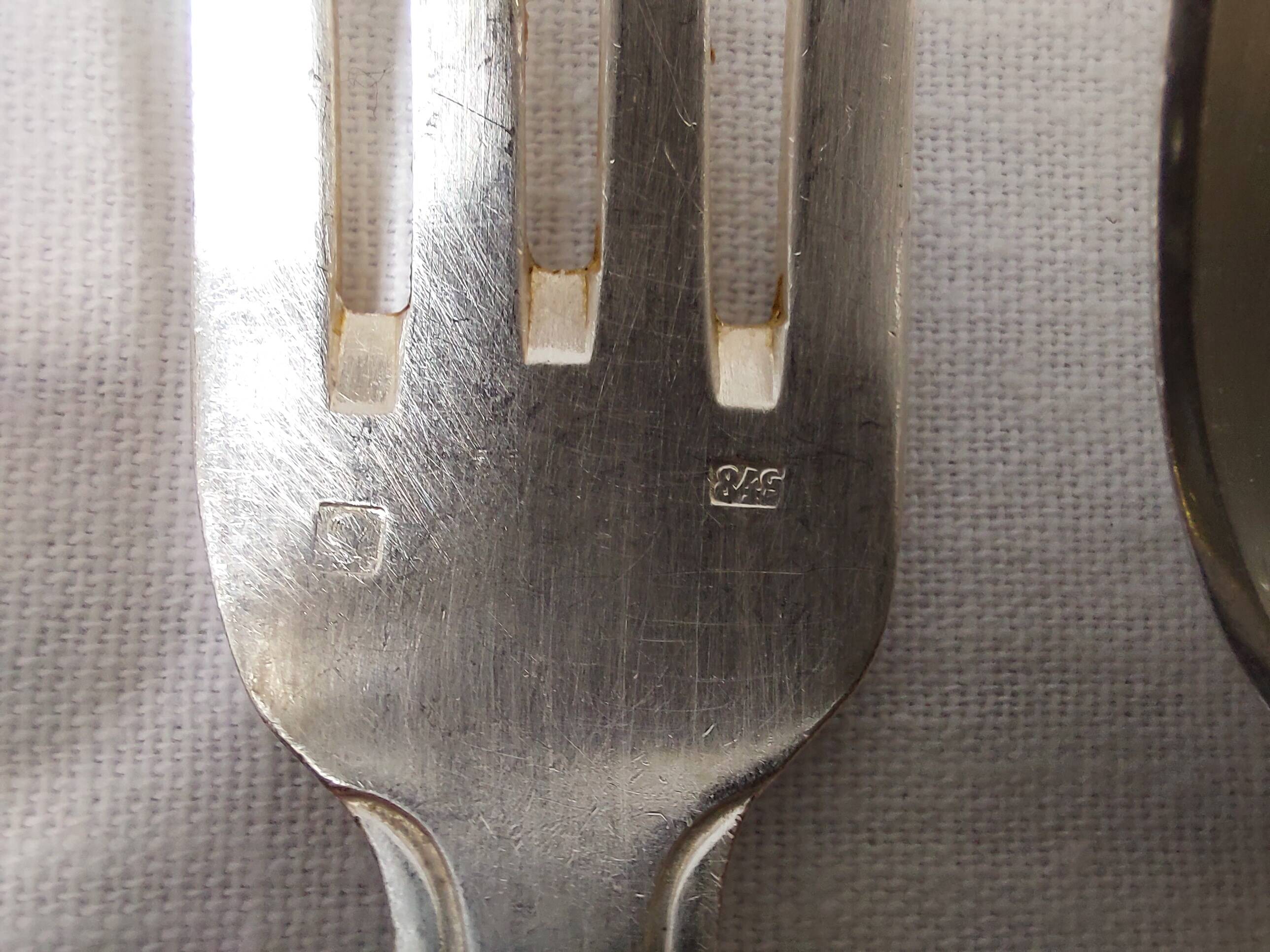 Cutlery set 24 pieces Art Deco in silver metal 84g - Goldsmith's mark