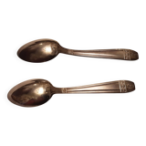 12 silver plated art nouveau teaspoons in their case