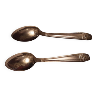 12 silver plated art nouveau teaspoons in their case