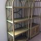 Pair of bamboo shelves from the 70s in rattan and wicker