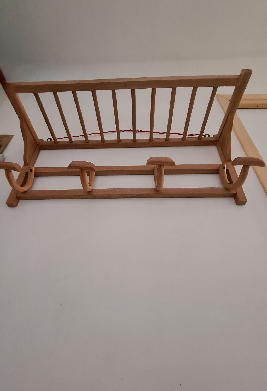 Raw wood locker room from the 1950s