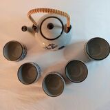 Oriental style tea set, teapot and five bowls