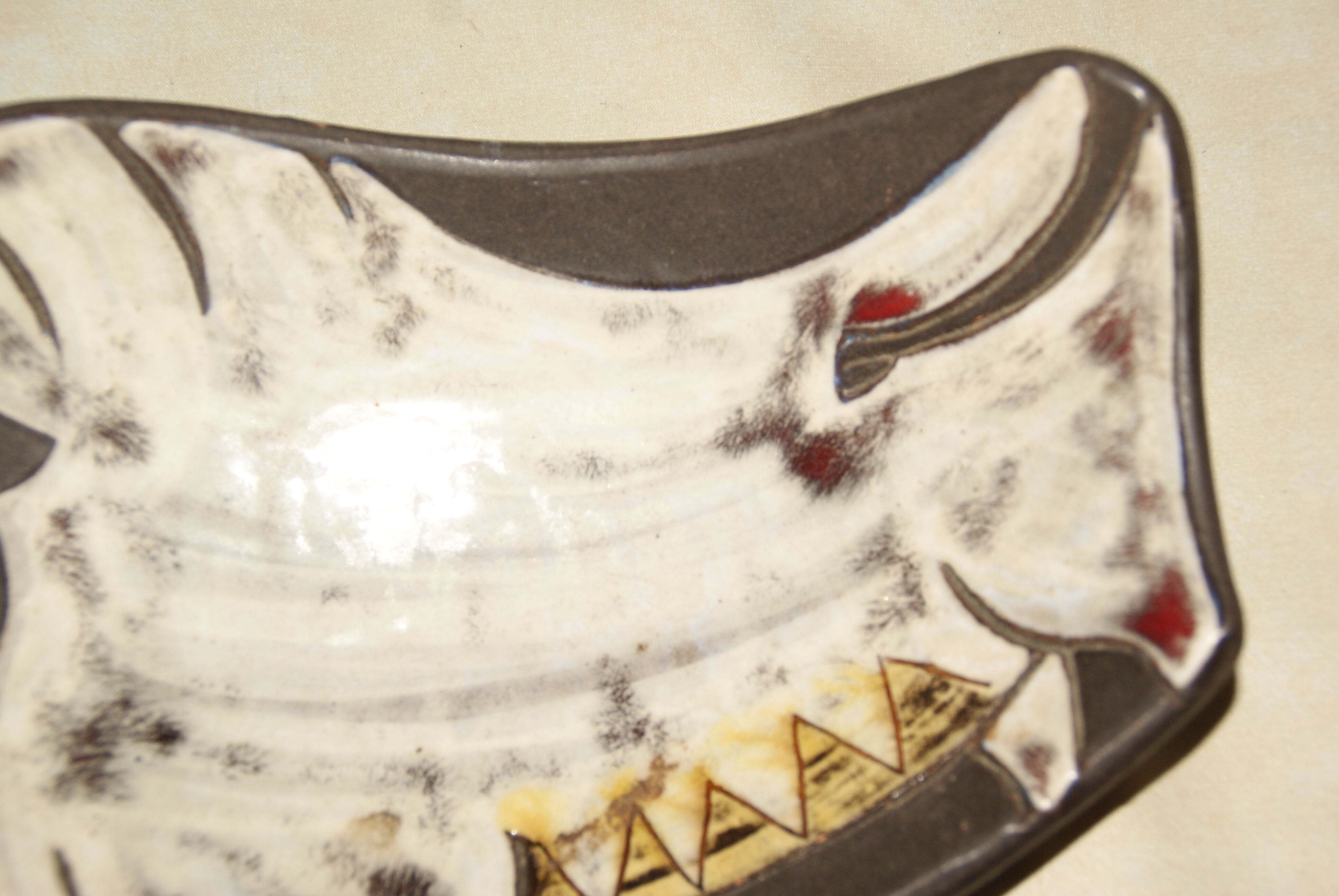 Empty Swiss ceramic pocket KOHLER BIEL pottery alpine pastures cow bell