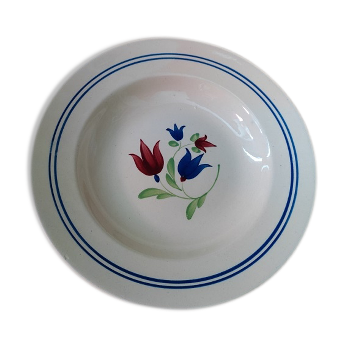 hollow plate porcelain lunéville painted hand floral françoise ancienne