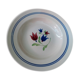 Assiette creuse porcelaine Lunéville peint main florale françoise ancienne
