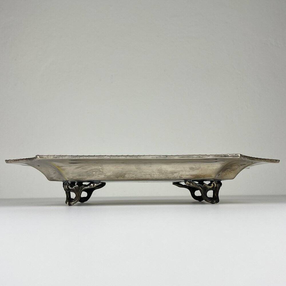 Antique silver plateau by Queen Victoria Sheffield, 1890s.