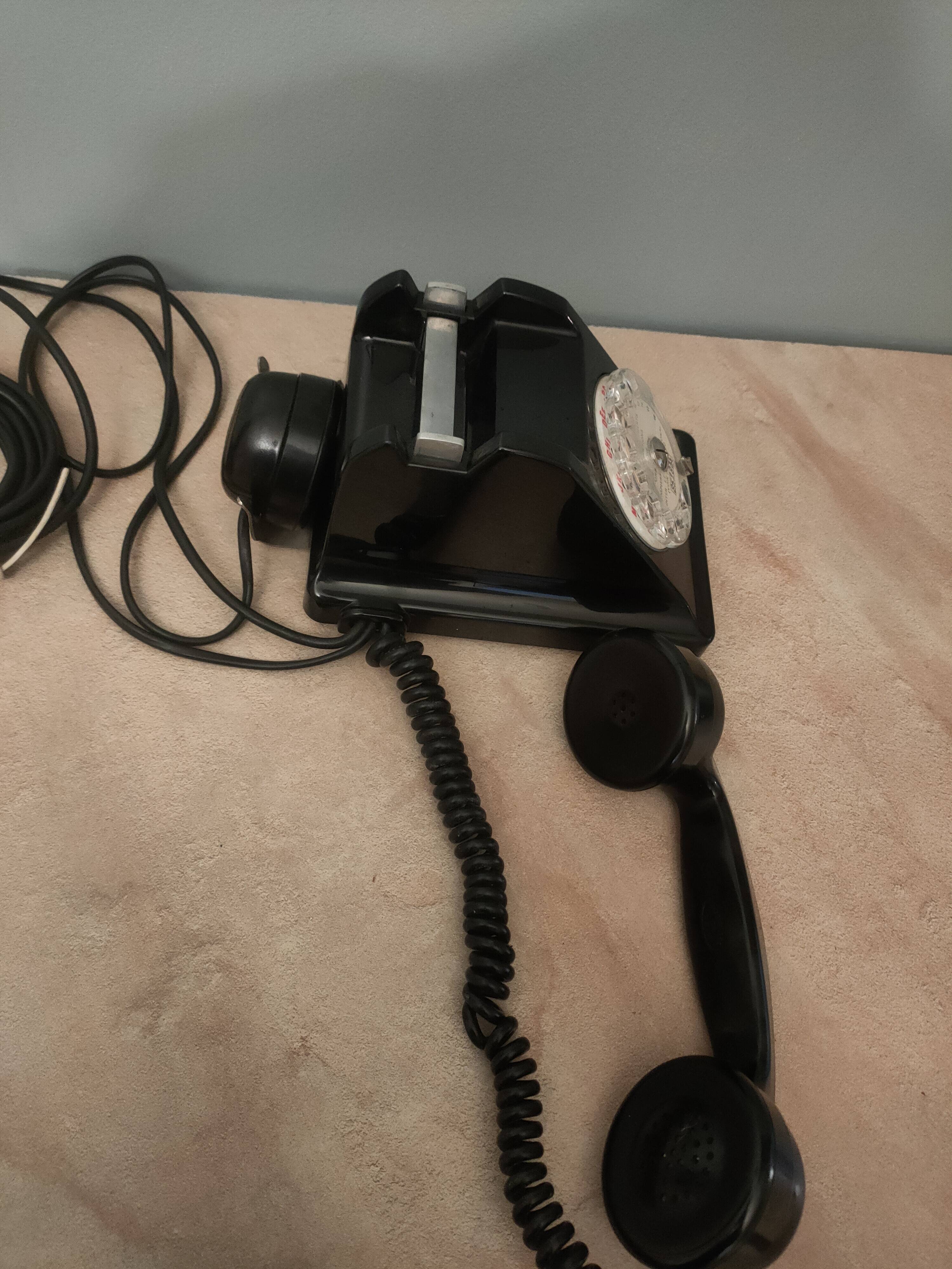 Black bakelite telephone, 1950s