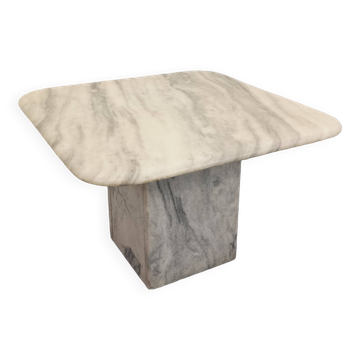 Table basse vintage en marbre blanc des années 70
