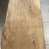Solid oak table and wrought iron foot