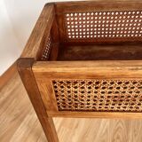 Wood and cane planter